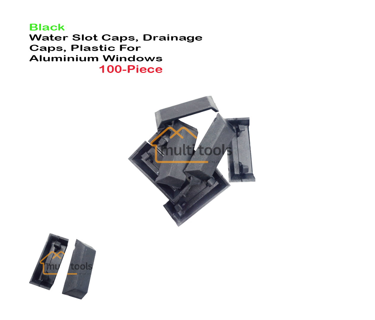 Black Water Slot Caps, Drainage Caps, Plastic For Aluminium Windows
